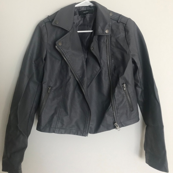 Gray Faux Leather Jacket - Picture 1 of 5